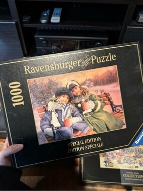 Ravensburger Black Box 1000-Piece Special Edition Winter Bench Puzzle